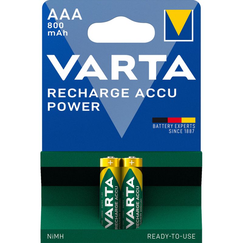 Varta 56703 AAA Ready2Use Micro Akku Ni-MH 1,2V/800mAh - Blister 2 Stück