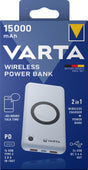 Varta Akku Powerbank, 3,7V/15.000mAh, Wireless, 2xUSB-A/1xUSB-C, QC 3.0, Power Delivery, Retail-Blister