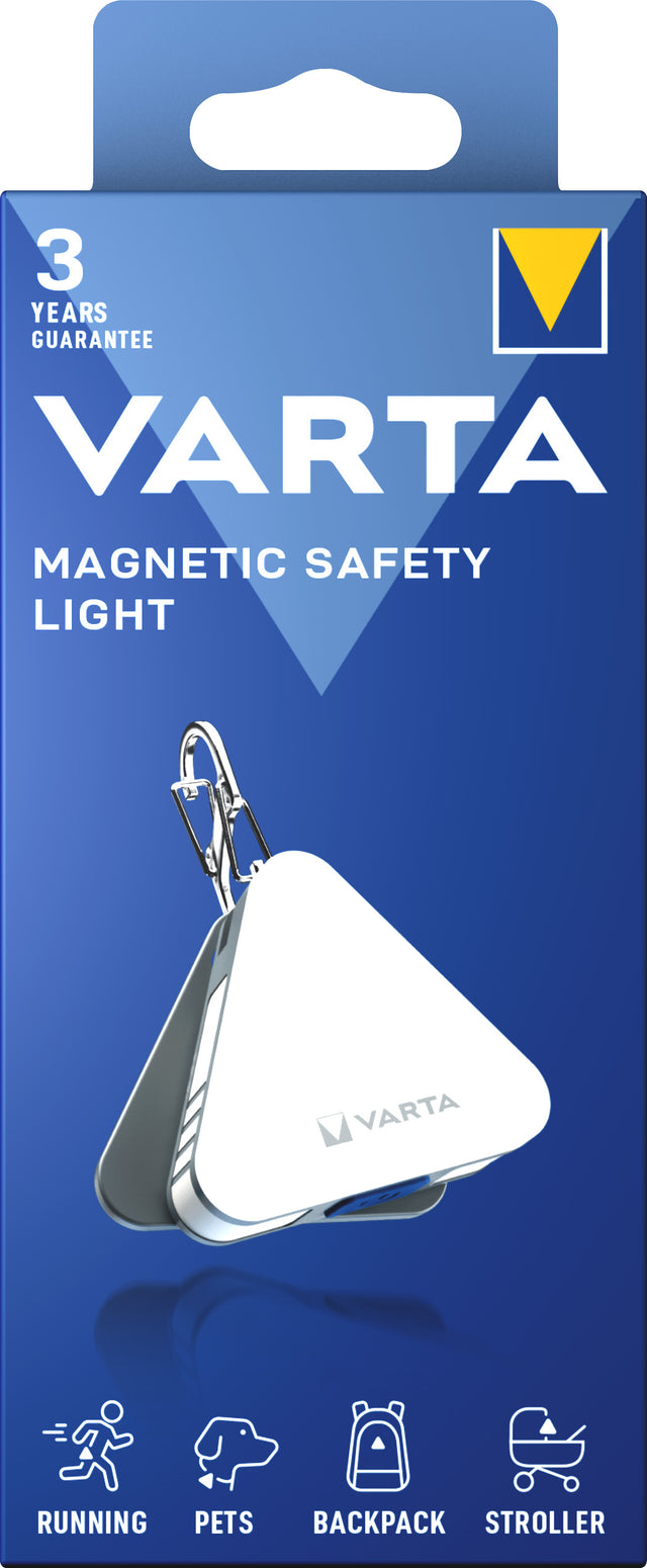 Varta LED Taschenlampe Magnetic Safety Light 25lm, inkl. 2x Knopfzelle CR2032, Retail Blister