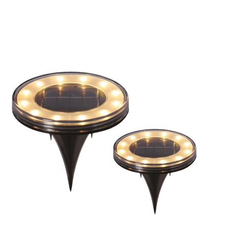 Velamp SPK16 Solarleuchten mit Erdspieß – 2er Set, perfekt für Garten, Wege & Terrasse