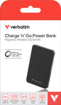 Verbatim Akku Powerbank, 5.000mAh, MCP-5GN, schwarz Magnetic Wireless, USB-C, QC-PD 3.0, Retail-Blister