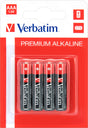Verbatim Batterie Alkaline, Micro, AAA, LR03, 1.5V Premium, Retail Blister (4-Pack)