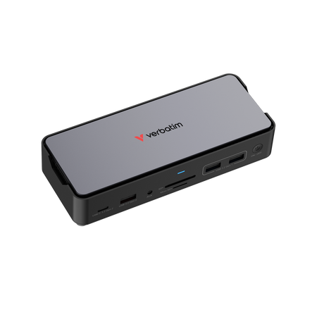Verbatim Docking Station, USB-C Pro, CDS-15S, 15-Port 4x USB 2.0/3.2-A, 2x USB 3.2-C, 2x HDMI 8K, DP, RJ45, Audio, SD, microSD, SSD M2