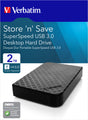 Verbatim Festplatte 2TB, USB 3.0, 8.89cm (3.5''), schwarz Store´n´Save, Software Nero Backup, Retail