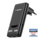 Verbatim Fold 'n’ Go GaN Charger 65W schwarz