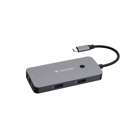 Verbatim Hub, Multiport, CMH-05, 2x USB 3.2-A, USB 3.2-C HDMI 4K, RJ45, USB 3.1-C Kabel, Retail