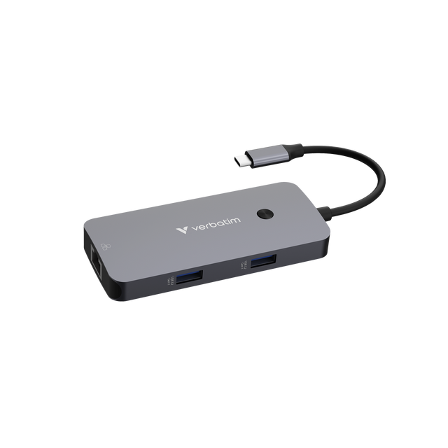 Verbatim Hub, Multiport, CMH-05, 2x USB 3.2-A, USB 3.2-C HDMI 4K, RJ45, USB 3.1-C Kabel, Retail