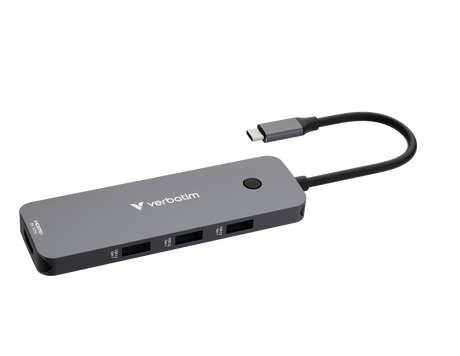 Verbatim Hub, Multiport, CMH-08, 3x USB 3.2-A, USB 3.2-C 2x HDMI 4K, SD, microSD, USB 3.1-C Kabel, Retail