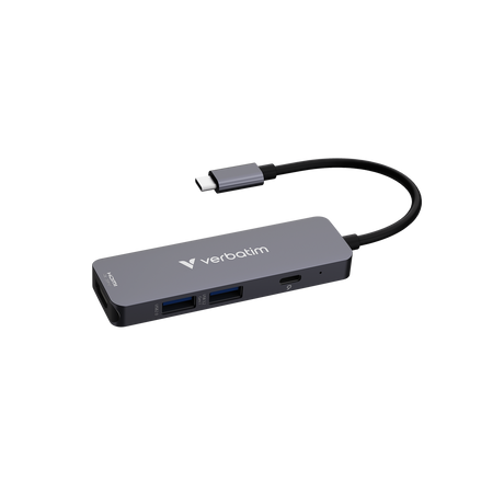 Verbatim Hub, USB-C Essentials, 4 Port HDMI, 2x USB-A, 1x USB-C PD, Retail-Blister