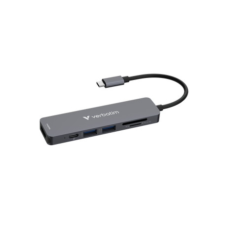 Verbatim Hub, USB-C Essentials, 6 Port mit Card Reader HDMI, 2x USB-A, 1x USB-C PD, Retail-Blister