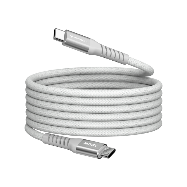 Verbatim Ladekabel, USB-C/USB-C, 1.2m, grau Sync&Charge, 100W, 480MBit/s, Magnetic, Retail