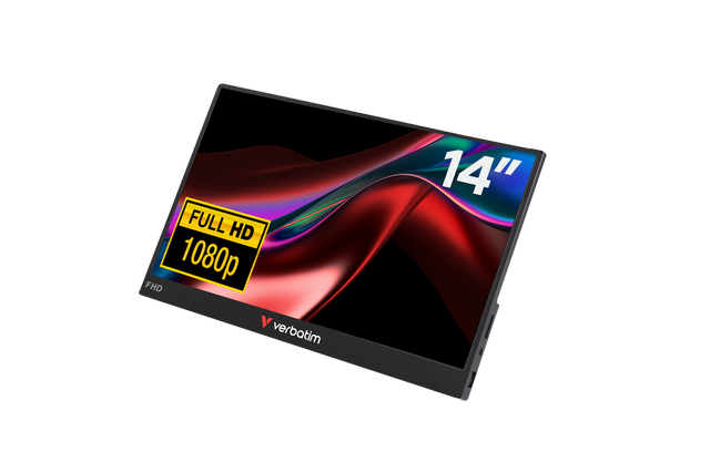 Verbatim Portable Monitor PM-14, 14'' (35.56cm), LCD, Full HD USB A-C, HDMI, IPS, 16:9, Non-Touchscreen, Retail