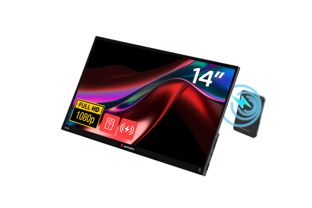 Verbatim Portable Monitor + Powerbank, 14'', LCD, FullHD USB C, HDMI, IPS, 16:9, Touch, LIGHT, Retail