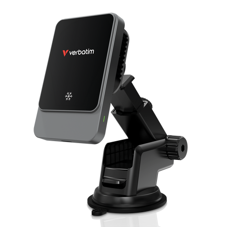 Verbatim Wireless Charger, KFZ, Qi, Magnetic, RGB, CND-03 15W, Kabel USB-C, 1m, schwarz, Retail