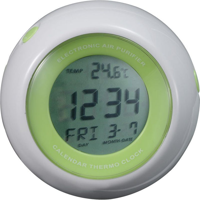 WQ 150 - Wellnesswecker mit 12/24h Zeitanzeige, Innentemperaturanzeige, intigriertem Luftreinigungssystem, Weckalarm und Hintergrundbeleuchtung