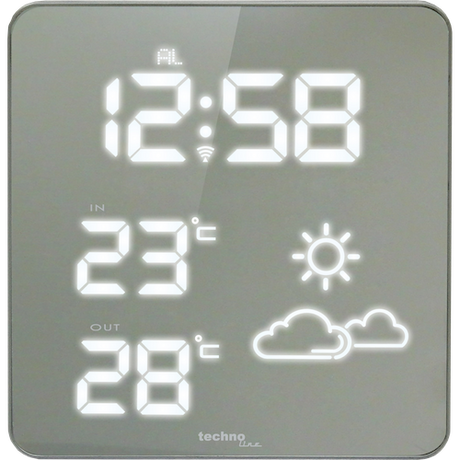Technoline WS 6825 - Moderne Wetterstation mit Spiegeldisplay WS6825