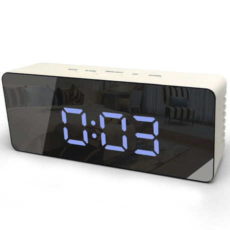 Technoline WT 475 - Quarzuhr mit Spiegeldisplay, 12/24h Zeitanzeige mit Innentemperaturanzeige
