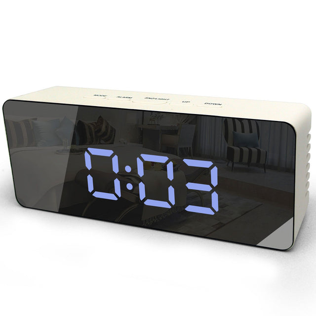 WT 475 - Quarzuhr mit Spiegeldisplay, 12/24h Zeitanzeige mit Innentemperaturanzeige