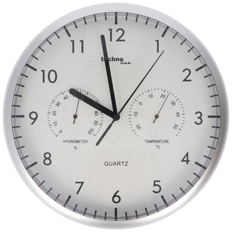 WT 650 - klassische, analoge Quarzwanduhr mit ThermoMeter und Feuchtigkeitsmesser