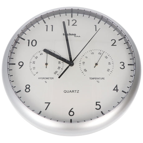 WT 650 - klassische, analoge Quarzwanduhr mit ThermoMeter und Feuchtigkeitsmesser