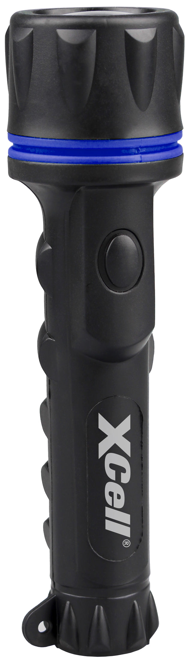 XCell LED-Taschenlampe Rubber 2AA – kompakte LED-Handlampe mit Gummi-Schutzmantel
