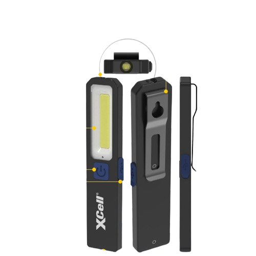 XCell Worklight SLIM, Arbeitsleuchte mit bis zu 200 Lumen, Magnet, 3 Leuchtstufen, USB-C-Ladeanschluss

