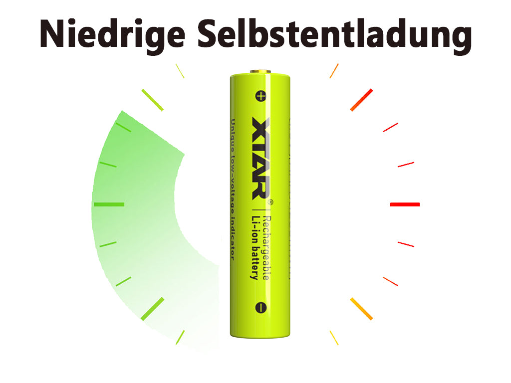 Xtar AAA 1,5V 1200mWh (ca. 750mAh) (Micro, LR03) Li-Ionen-Akku (Wiederaufladbar) mit *Indikator