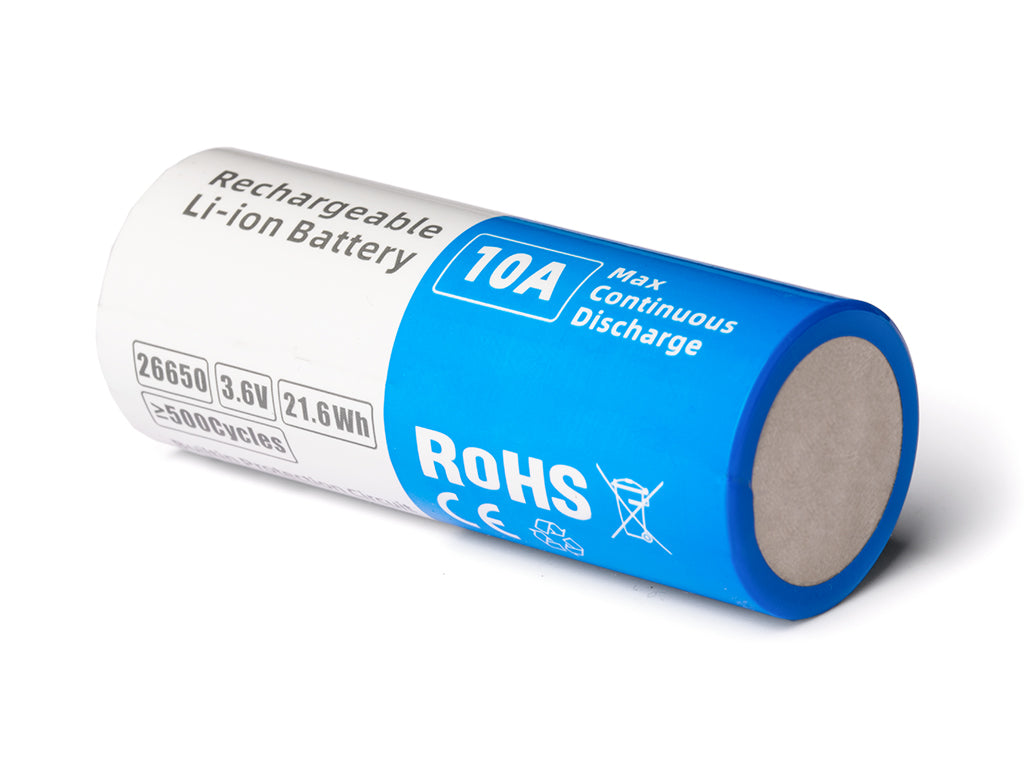 XTAR 26650 - 6000mAh, 3,6V - 3,7V Li-Ion-Akku PCB geschützt Max Power 10A