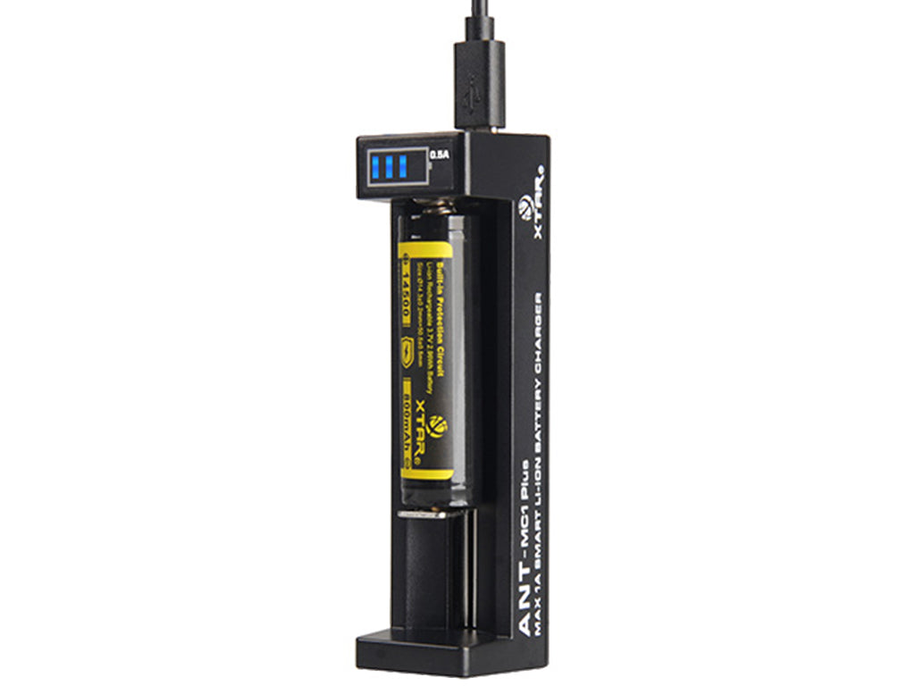Xtar ANT MC1 Plus - Ladegerät für Li-Ion-Akkus 3,6V/3,7V inkl. USB-Kabel bis 1A Ladestrom