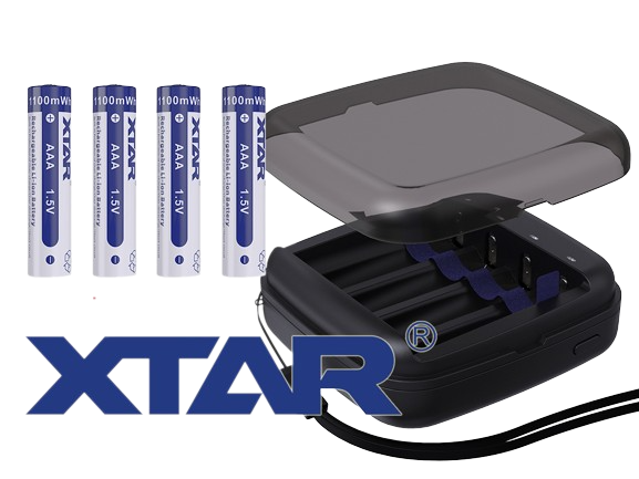 Xtar BC4 – Ladegerät + 4x AAA (Micro) LR03 1,5V Li-Ion Akkus