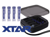 Xtar BC4 – Ladegerät + 4x AAA (Micro) LR03 1,5V Li-Ion Akkus