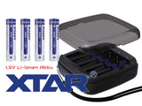 Xtar BC4 – Ladegerät + 4x AAA (Micro) LR03 1,5V Li-Ion Akkus