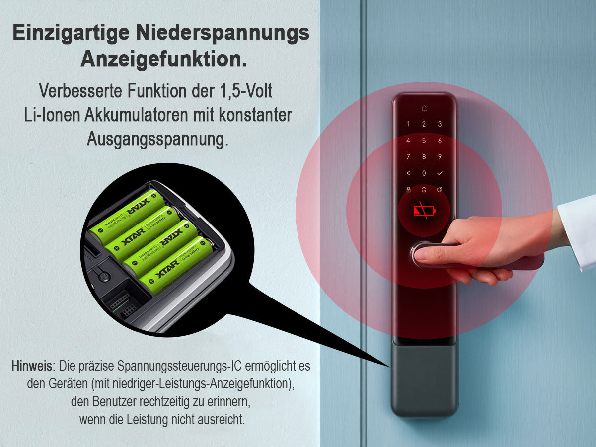 Xtar AAA 1,5V 1200mWh (ca. 750mAh) (Micro, LR03) Li-Ionen-Akku (Wiederaufladbar) mit *Indikator