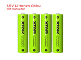 Xtar L4 – Ladegerät, incl. AA (Mignon) LR6 1,5V Li-Ion Akkus mit Akku-Wechselanzeige