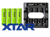 Xtar L4 – Ladegerät, incl. AA (Mignon) LR6 1,5V Li-Ion Akkus mit Akku-Wechselanzeige