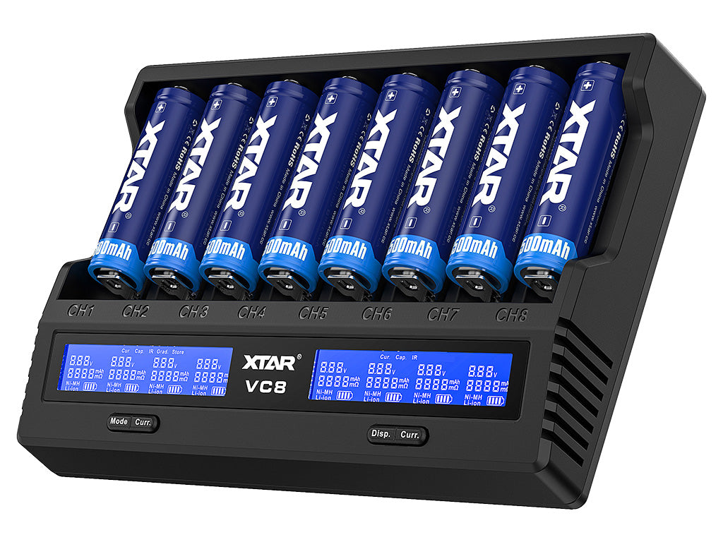 Xtar VC8 - Ladegerät für Li-Ion 3,6V - 3,7V und NIMH 1,2V Akkus
