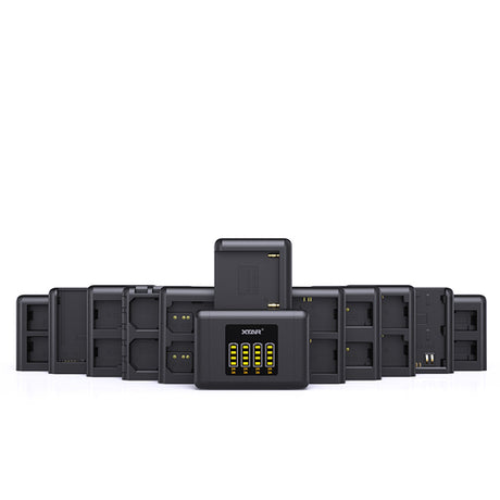 Xtar SN4 Ladegerät für Kamera Akkus + NP-F550-F970 SONY Ladeschale