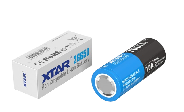 XTAR 26650 - 7000mAh, 3,6V - 3,7V Li-Ion-Akku PCB geschützt Max Power 10A