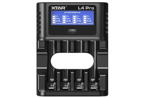 XTAR L4 Pro Akku Ladegerät – für Li-Ion 1,5V & NiMH/NiCd 1,2V AA/AAA Akkus, lädt Ihre Akkus präzise & sicher!