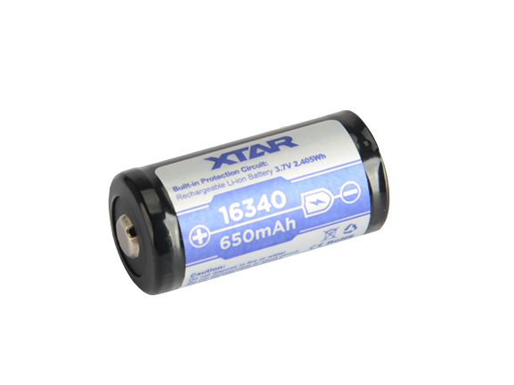 Xtar 16340 (LIR123A) - 650mAh 3,6V - 3,7V Li-Ion-Akku geschützt