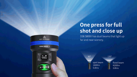 Xtar Tauchlampe D36-5800 II Set mit Ladegerät MC4S und 4x Li-Ion 18650-3500mAh Akkus
