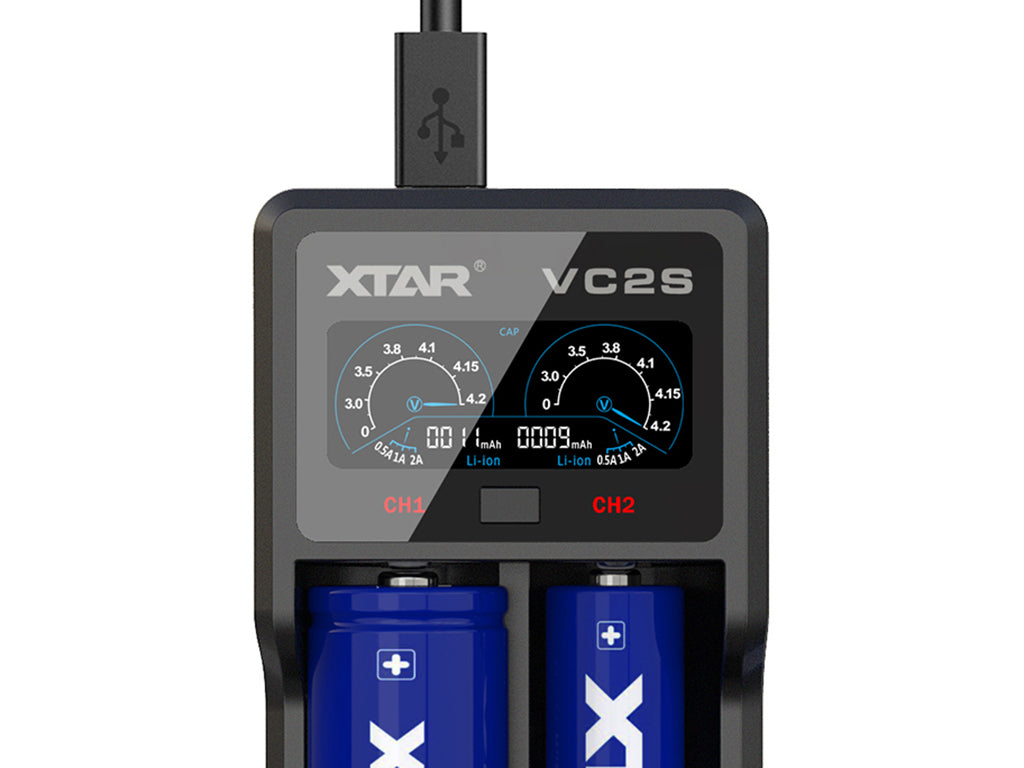Xtar VC2S - Ladegerät für Li-Ion und NIMH Akku inklusive USB-Kabel