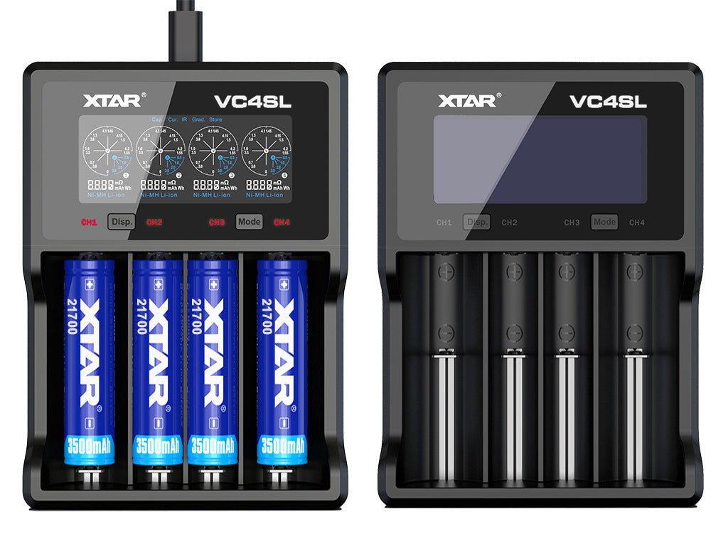 Xtar VC4SL QC3.0 - Ladegerät für Li-Ion 3,6V - 3,7V und NIMH 1,2V Akkus