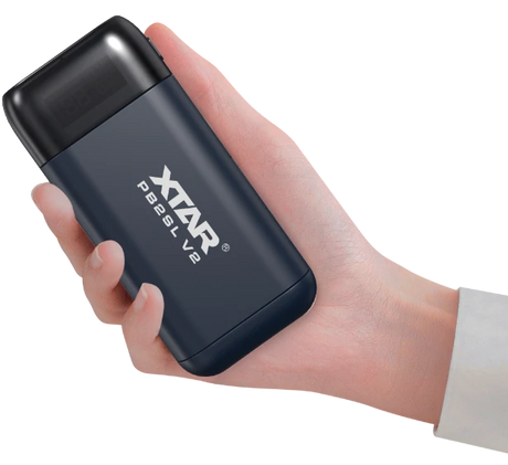 Xtar PB2SL V2 - Akku Reise-Ladegerät & Powerbank für Li-Ionen Akkus schwarz
