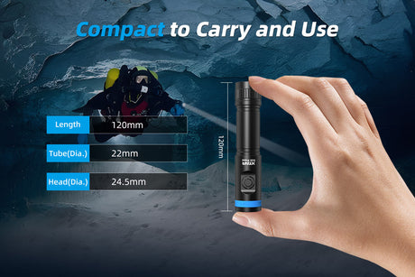 Xtar Tauchlampe D20 PRESS Super Mini SET mit Ladegerät und 1x 18650 Li-Ion Akku