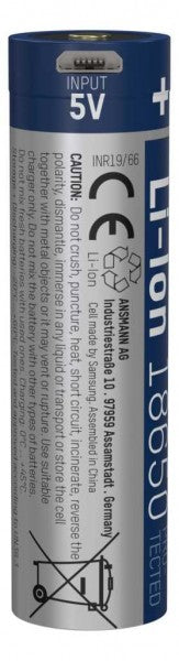 Ansmann Li-Ion 18650 3,67 3400mAh Micro-USB Ladebuchse mit Schutzbeschaltung