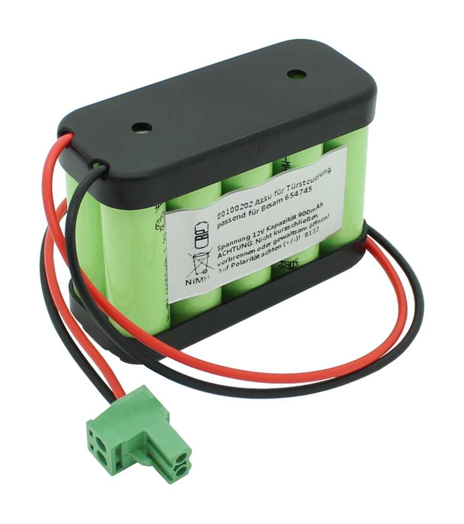 AccuCell Akku für Türsteuerung NiMH 12V 900mAh passend für Besam 654745