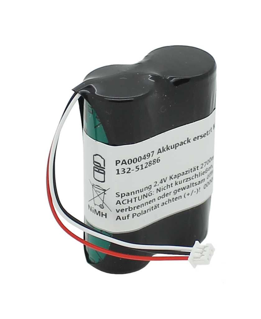AccuCell Akkupack NiMH 2,4V 2700mAh ersetzt Kaba 132-512886