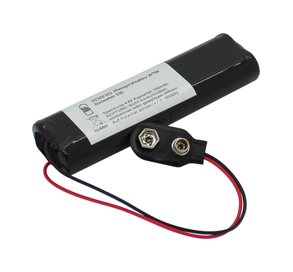 AccuCell Messgeräteakku NiMH 4,8V 700mAh passend für WTW Oximeter 196