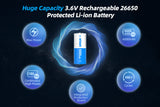 XTAR 26650 - 6000mAh, 3,6V - 3,7V Li-Ion-Akku PCB geschützt Max Power 10A